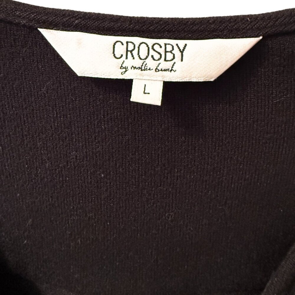 Crosby by Mollie Burch, Black, VNeck, Bell Sleeve Sweater, L - Picture 3 of 5